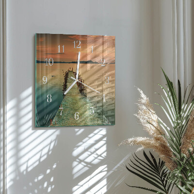 Horloge carrée en verre Réseau