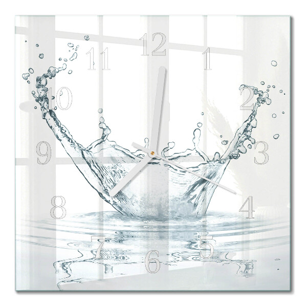 Horloge carrée en verre Eau