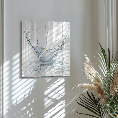 Horloge carrée en verre Eau