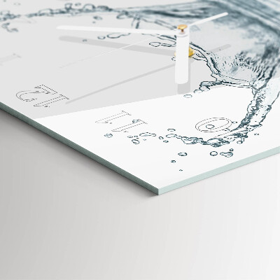 Horloge carrée en verre Eau