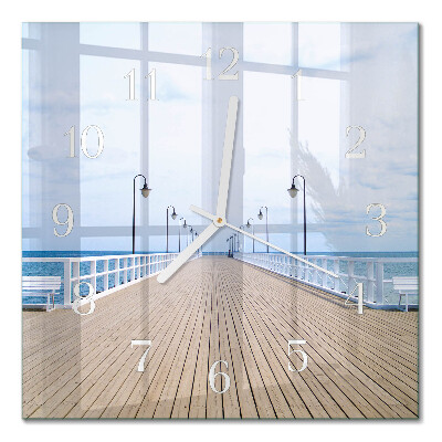 Horloge carrée en verre Jetée