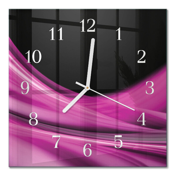 Horloge carrée en verre Lignes abstraites