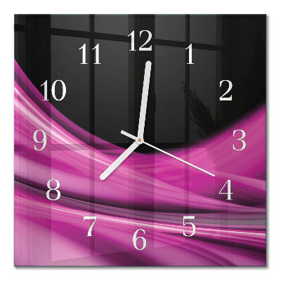 Horloge carrée en verre Lignes abstraites
