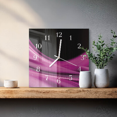 Horloge carrée en verre Lignes abstraites