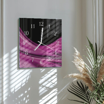 Horloge carrée en verre Lignes abstraites