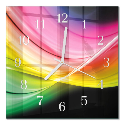 Horloge carrée en verre Lignes abstraites