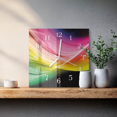 Horloge carrée en verre Lignes abstraites