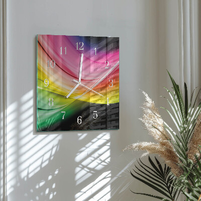 Horloge carrée en verre Lignes abstraites