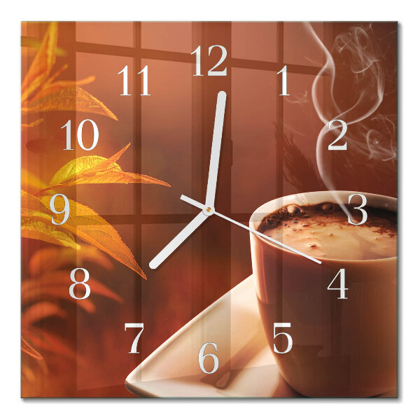 Horloge carrée en verre Café