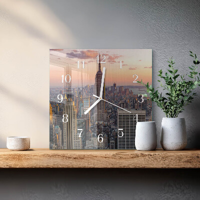 Horloge carrée en verre Horizon