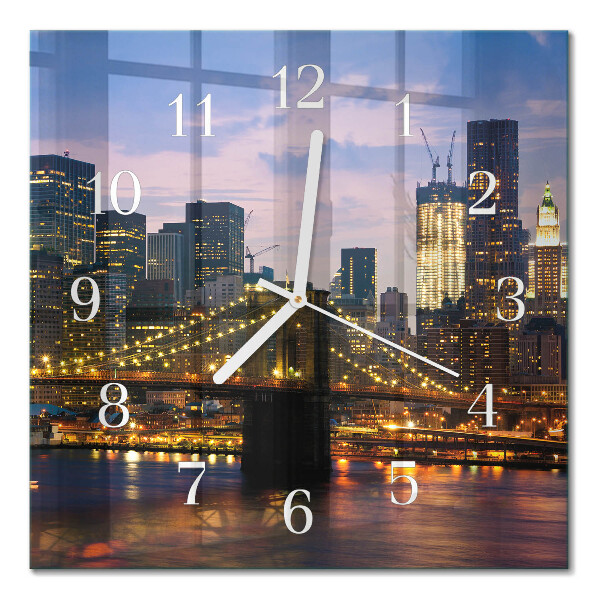 Horloge carrée en verre Pont horizontal