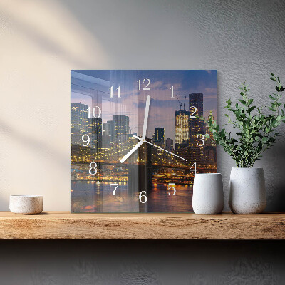 Horloge carrée en verre Pont horizontal