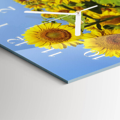 Horloge carrée en verre Tournesols