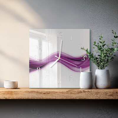 Horloge carrée en verre Lignes abstraites