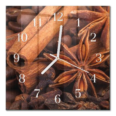 Horloge carrée en verre Vanille