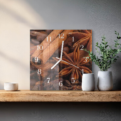 Horloge carrée en verre Vanille