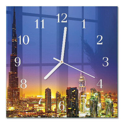 Horloge carrée en verre Horizon de dubaï