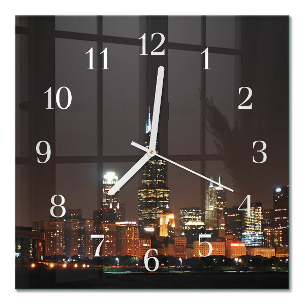 Horloge murale carrée Horizon nocturne