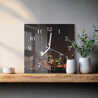 Horloge murale carrée Horizon nocturne