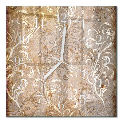 Horloge carrée en verre Motif floral