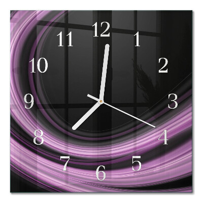 Horloge carrée en verre Lignes abstraites