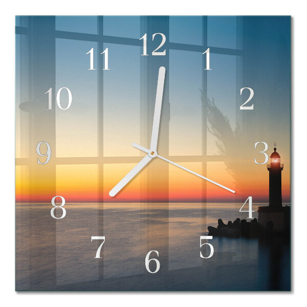 Horloge murale carrée Phare de la mer