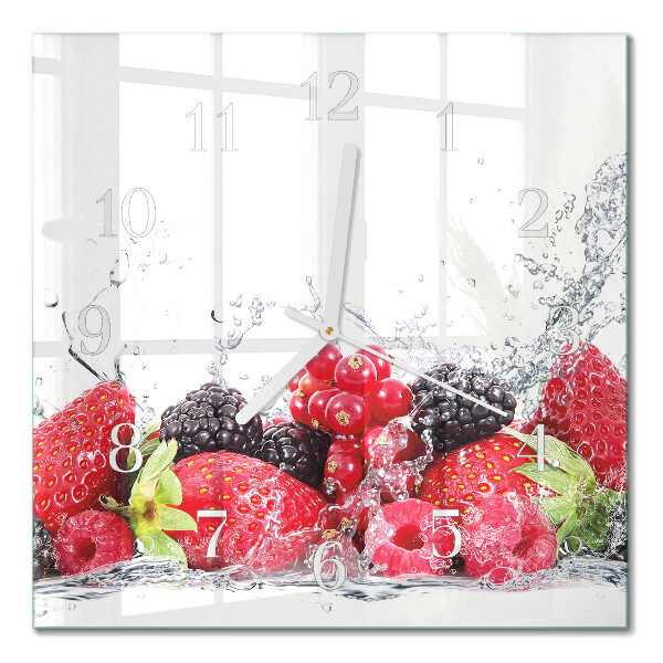 Horloge carrée en verre Fruit