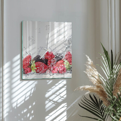 Horloge carrée en verre Fruit