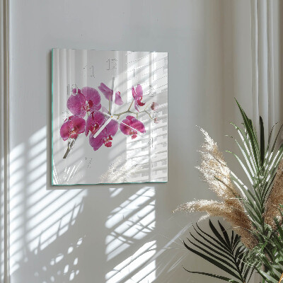 Horloge murale carrée Orchidée