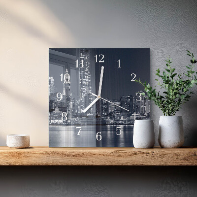 Horloge carrée en verre Horizon
