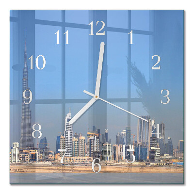 Horloge carrée en verre Horizon de dubaï