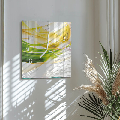 Horloge carrée en verre Abstraction