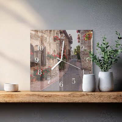 Horloge murale carrée Rue