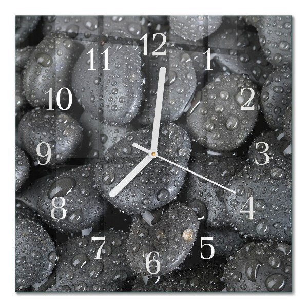 Horloge carrée en verre Eau de pierres
