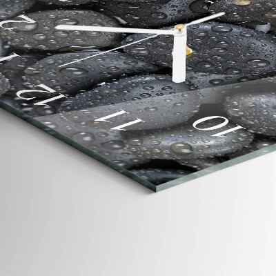Horloge carrée en verre Eau de pierres