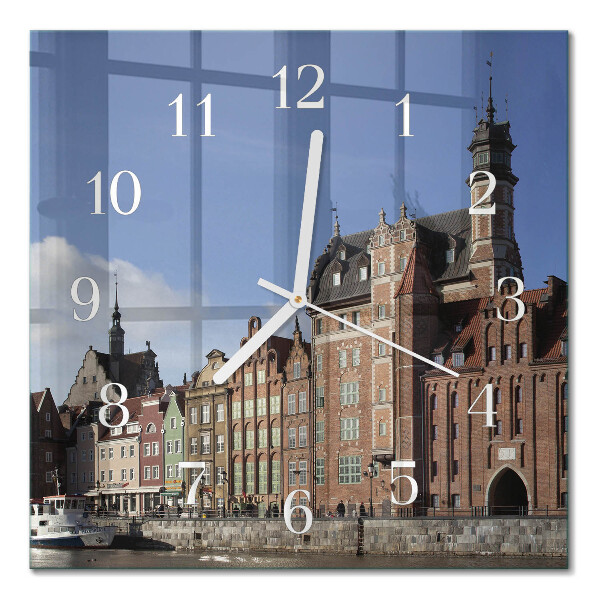 Horloge carrée en verre Gdansk