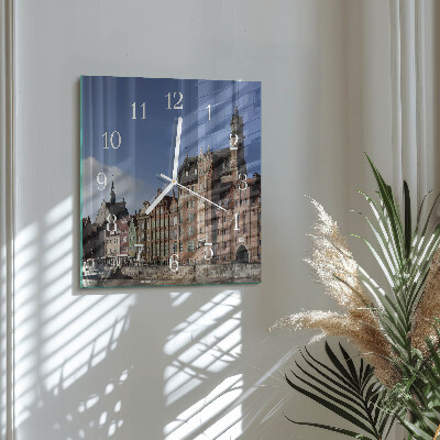 Horloge carrée en verre Gdansk