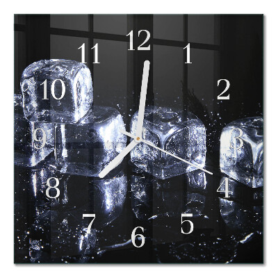 Horloge carrée en verre Glaçons