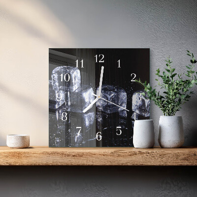 Horloge carrée en verre Glaçons