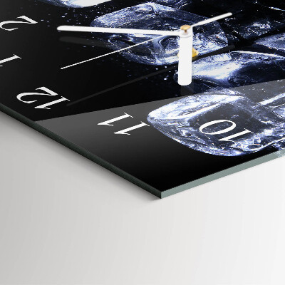 Horloge carrée en verre Glaçons