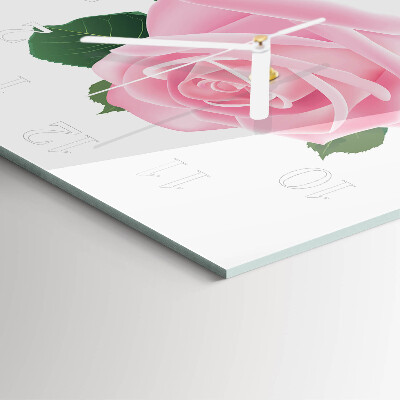 Horloge carrée en verre Rose