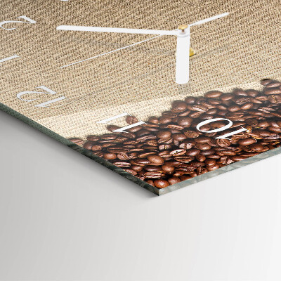 Horloge carrée en verre Café en grains