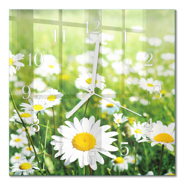 Horloge murale carrée Marguerites
