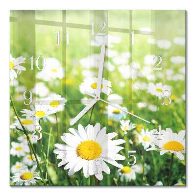 Horloge murale carrée Marguerites