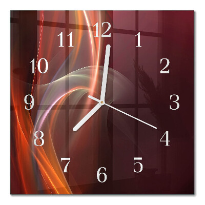 Horloge carrée en verre Lignes abstraites