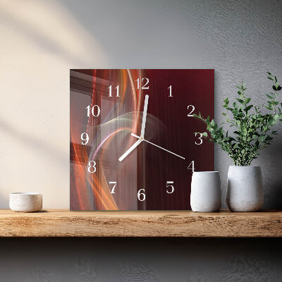 Horloge carrée en verre Lignes abstraites