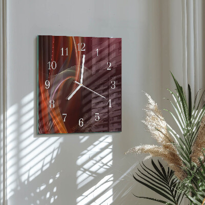 Horloge carrée en verre Lignes abstraites