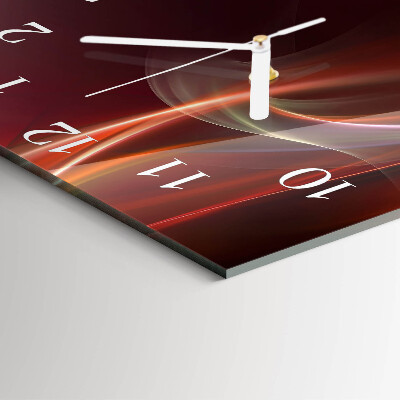 Horloge carrée en verre Lignes abstraites