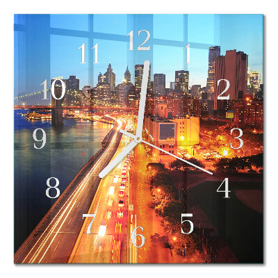 Horloge carrée en verre Horizon
