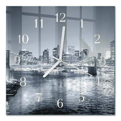 Horloge carrée en verre Horizon nocturne